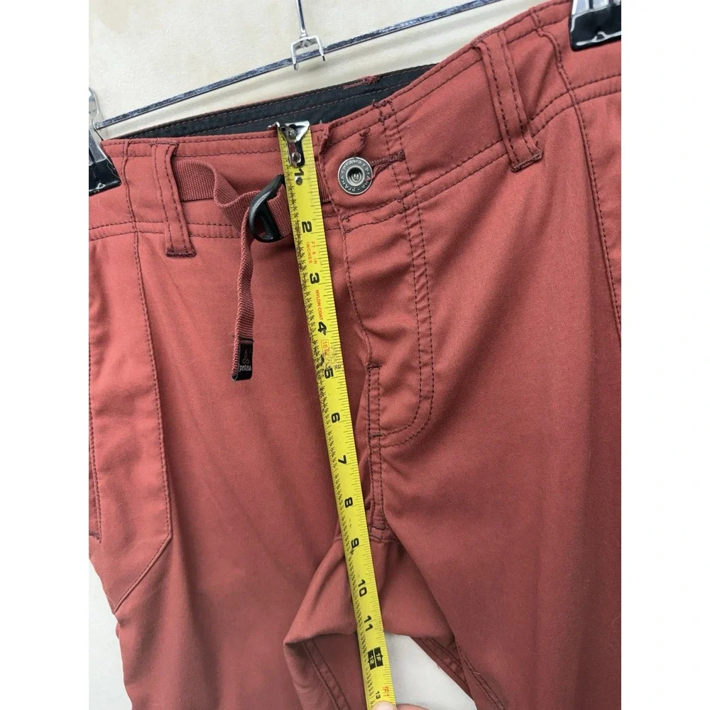 Prana Pants Mens 30x30 Cargo Stretch Zion Red Slim Straight Fit Belted Hiking